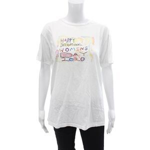 Rosie Assoulin Womens Graphic Short Sleeves Tee Shirt White Cotton Sizwe Medium